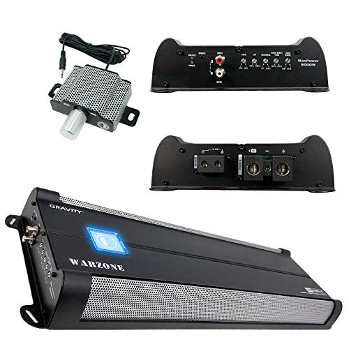 Gravity 6000.1D Class D Car Amplifier - 6000 Watts, 1 Ohm Stable, Digital, Monoblock, Mosfet Power Supply, Great for Subwoofers 2nd Generation with Gravity Phone Holder Bundle