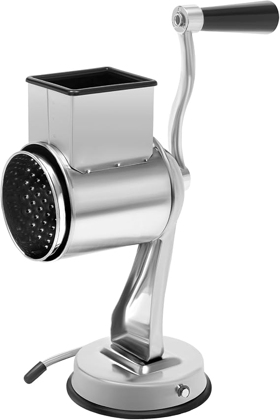 Stainless Steel Rotary Vegetable Cheese Grater, Handheld Rotary Grater with 5 Blades Rotary Potato Slicer Drum Slicer Shredder Grinder For Kitchen