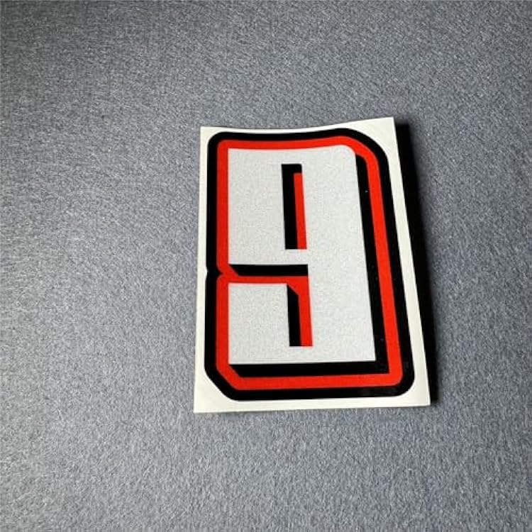 Car Styling Tape Custom Race Number Stickers for Motocross Helmet Motorbike Dirt Bike Auto Plate Racing Decal Height 100mm, Number 9