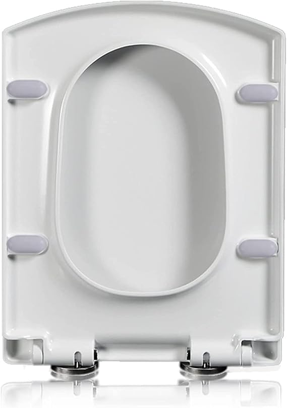 Square Toilet Seats Multifunctional Quiet Close PP Material Rectangle Type Thicken Mute Slow Down Detachable Bathroom Accessories, Soft Close