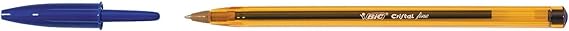 BIC Cristal Fine fine ballpoint pen, Blue, 50 per Pack