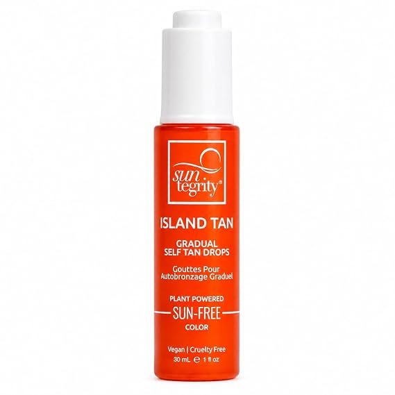 Suntegrity Self Tanner Drops for Face & Body, Gradual Sunless Tan, 1 oz