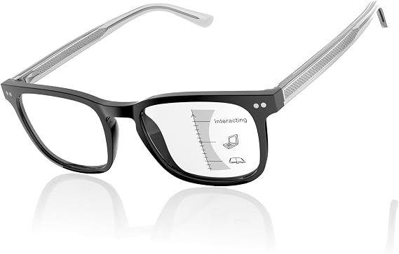 DEHOTRE Progressive Multifocus Reading Glasses for Men No Line Bifocal Transition Readers with Metal Core Wire
