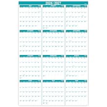 2026-2027 Wall Calendar - Yearly Wall Calendar 2026 with Julian Date, Jul 2026 - Jun 2027, One Page for Organizing, Premium Thick Paper, Vertical, Gift Pocket, 34.8" x 22.8" (Open)
