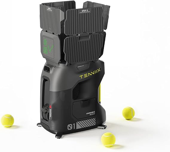 AI pro Tennis Ball Machine Smart Programming- with App/Remote, 4K + 1080P AI visual mode and voice mode & Suitable for over 1000 outdoor training programs of all skill levels