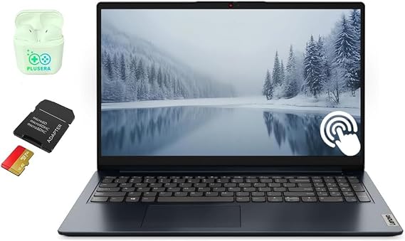 Lenovo IdeaPad 15.6 FHD Touchscreen Laptop, 10-Cores Intel Core i5-1235U, Windows 11 Pro with Microsoft Office Included, PLUSERA Earphones (24GB RAM | 1.5TB Storage)