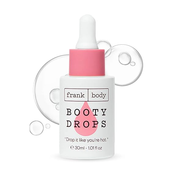 Frank Body Booty Drops Firming Body Oil | Vegan & Cruelty Free, Hydrates, Softens, and Smooths with Caffeine, Guarana, Carrot Root Extract, and Grapeseed & Jojoba Oils | 1.0 fl oz / 30 mL