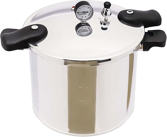 23Qt Thickened Pressure Canner & Cooker High Pressure Canning Pot for Home Commercial Use, Cooking Pot for Gas Stoves Electric Ceramic Stoves, Multiple Safety Protection, Aluminium Alloy