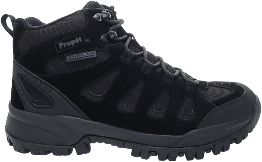 Propet Mens Ridge Walker Cap Toe Hiking Casual Boots Ankle - Black, Grey