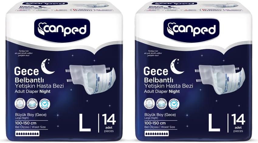 Canped Gece Belbantlı Yetişkin Hasta Bezi Büyük Boy, 28 Adet (14x2)