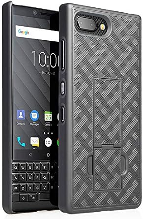 Nakedcellphone Kickstand Cover for BlackBerry Key2 Phone Case - Black | Slim Hard Shell with Stand, Satisfying Texture, Only for Key 2