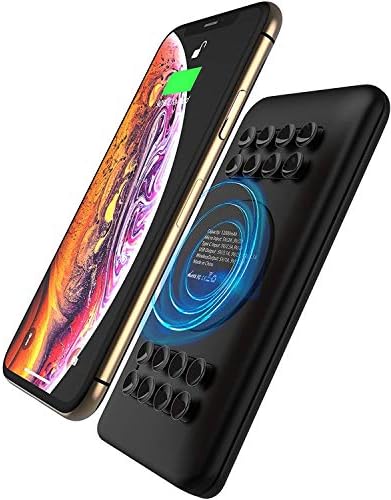 12000mAh Wireless Power Bank with Anti-Slip Suction Cups, 18W USB-C Fast Charging Compatible with iPhone 16, 15, 14, 13, 12, 11, X, XS, XR, and Samsung Galaxy S25, S24, S23, S22, S21, S10, LG THinQ