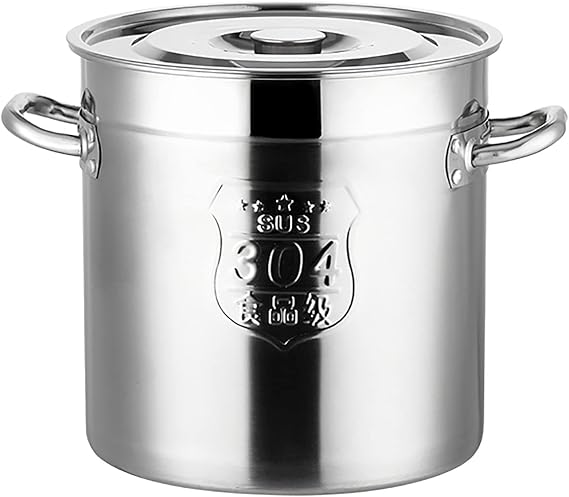 Stainless Steel Stock Pot with Lid, Stainless Steel Stock Pot Tri-Ply Base Covered Soup Pot, Deep Induction Stock Pot,50 * 50cm,50 * 50cm(30 * 30cm)