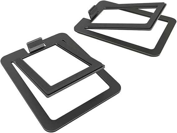 Entertainment Center Shelves Audio Rack Small Desktop Audio Bracket Metal Speaker Bracket Speaker Bracket Shockproof 1 Pair Suitable for DVD Players, Cable Boxes (Color : Black) (Black)