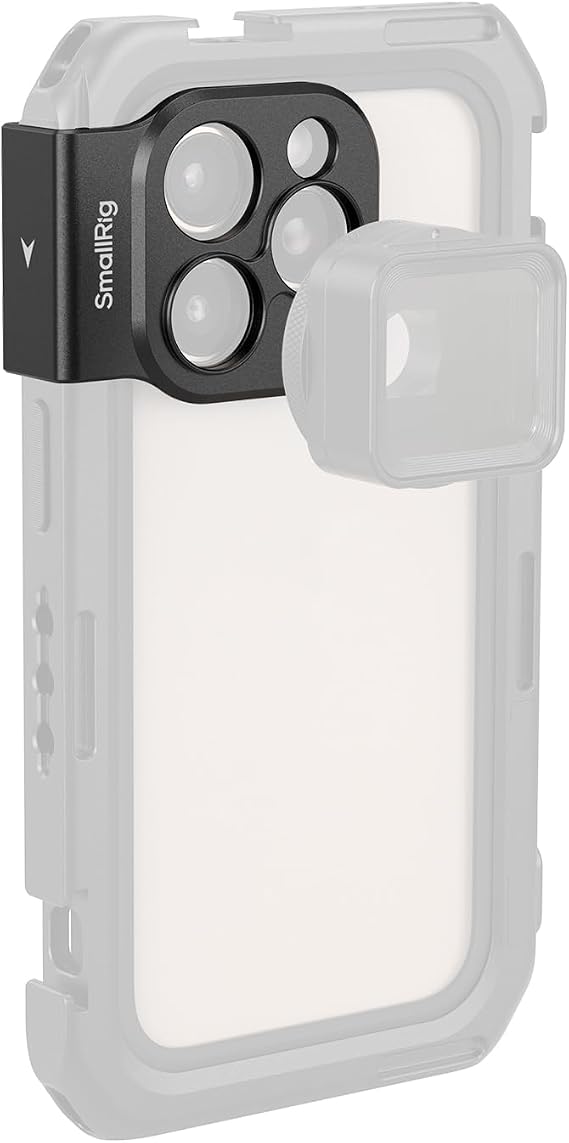SMALLRIG 17mm Threaded Lens Backplate - Quick Release Phone Lens Mount Adapter for iPhone 16 Series, Unaffected Wide Angle Shots