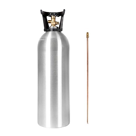 New 20 lb. Aluminum CO2 Cylinder with Siphon Tube & Handle with CGA320 Valve Installed