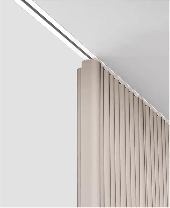 White Ceiling Mount Recessed Ceiling Curtain Shower Curtain Track Set, Ultra-Thin Ceiling Mount Room Divider Curtain Tracks, Cuttable Metal Single Sliding SystemSize:44ft13.4m