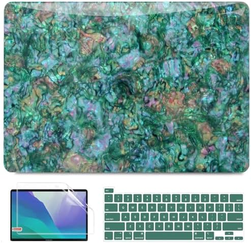 BELKA Compatible with MacBook Pro 13 inch Case M2 2025 2024 2023 2022-2016 A2338 M1 A2251 A2289 A2159 A1989 A1708 A1706, Plastic Hard Shell Case  Keyboard Cover Screen Protector, Shiny Green Pearl