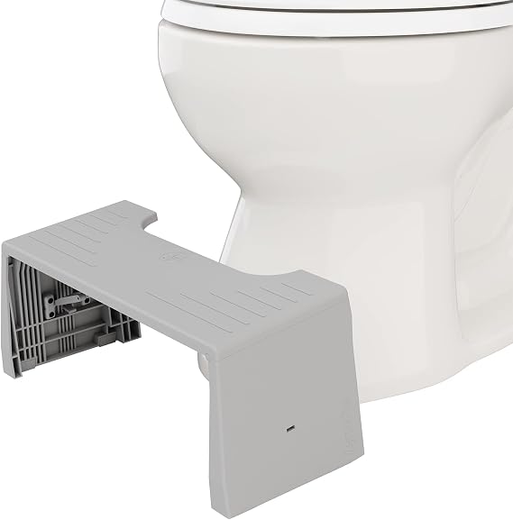 Squatty Potty Porta Traveler Foldable Toilet Stool for Travel, 7" Height, Gray