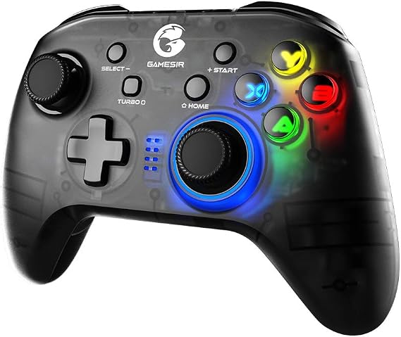 GameSir T4 Pro Yükseltme PC Denetleyicisi, Anahtar/Windows PC/iPhone/Android için Yarı Şeffaf Kablosuz Oyun Denetleyicisi