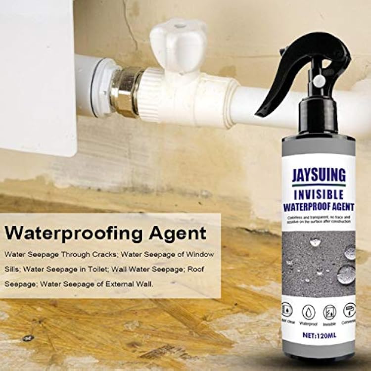Waterproofers Spray, Leak-Trapping Repair Mighty Sealant Spray, Invisible Waterproof Agent, Caulk Sealing Broken Hole Filler, VOC Free Non Toxic Seal Clear Satin Sealer Ceramic Tile Floor Tile Wall