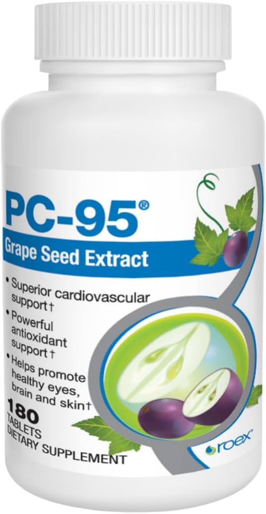 Roex Vitamins PC-95 Grape Seed Extract, 180 Count