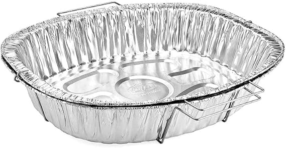 Heavy Duty Aluminum Foil Oval Rack Roaster with Handle (10)