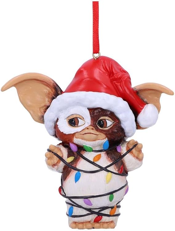 Nemesis Now Gremlins Gizmo in Fairy Lights Hanging Festive Decorative Ornament, Red, Housewarming
