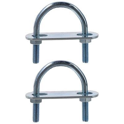 2pcs Round U-Bolts,304 Stainless Steel U Clamp Bolt with Nuts Washers and Plates,34mm Inner Width 51mm Length M6 for Boat Trailer