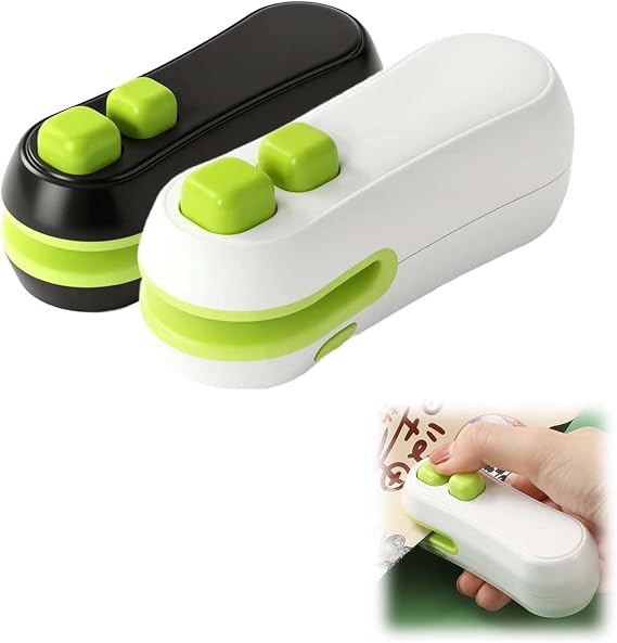 Mini Bag Sealer, 2 in 1 Heat Sealer and Cutter, Portable Handheld Resealer Machine for Plastic Bags, Snacks, Food Storage (2 Mix)
