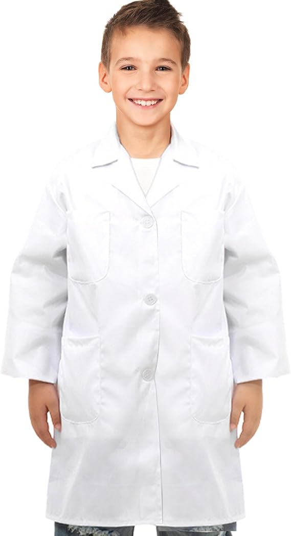 MIVAIUN Kids White Lab Coat - Boys Girls Doctors Coat, Medical Lab Coats, Kids Scientist Doctor Costume, School Projects