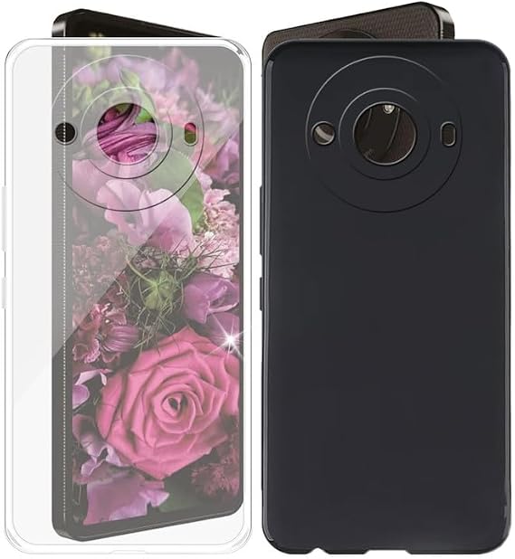 for Leica Leitz Phone 3 (6.60") Case, Soft Silicone Bumper Shell Black 1 Pcs + 1 Pcs Transparent Flexible Rubber Phone Protective Cases TPU Cover for Leica Leitz Phone 3