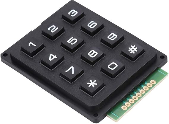 ASHATA 12 Keyboard Modules, 12 Keys 3x4 Push Buttons External Keypad Modules for MCU