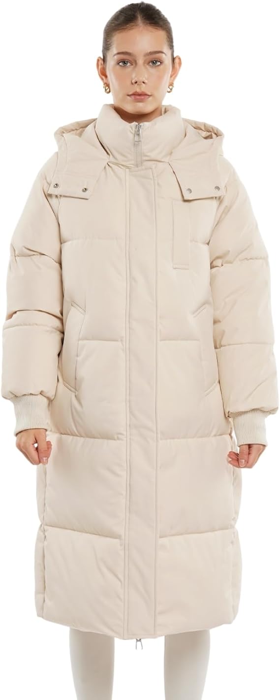 PUFFIT Long Puffer Jacket for Women,2025 Thickened Winter Coat Hooded with Deep Pockets, Ladies Warm Winter Jacket