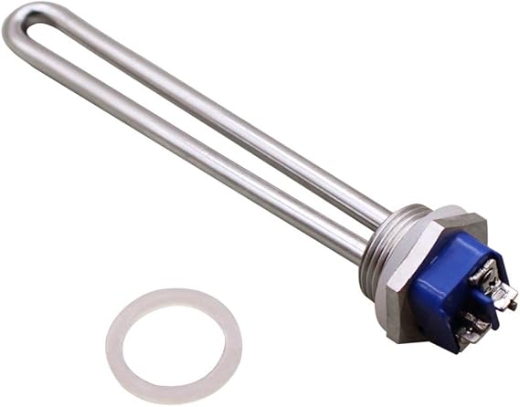 DERNORD 12V 150W Immersion Heater Submersible Water Heater Element Stainless Steel Heating Element with 1 Inch NPSM Flange