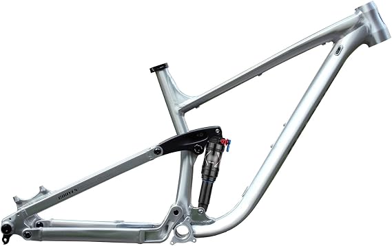 15.5" 17" 18" Aluminum Alloy Full Suspension Frame 27.5er 29er Mountain Bike Disc Brake Frame DH/AM Bicycle Frame 12*148mm Through Axle Boost with Rear Shock Absorber Silver,29*15.5in