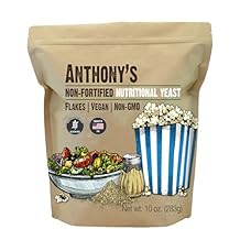 Anthony's Nutritional Yeast Flakes, 10 oz, Non Fortified, Batch Tested Gluten Free, Non GMO