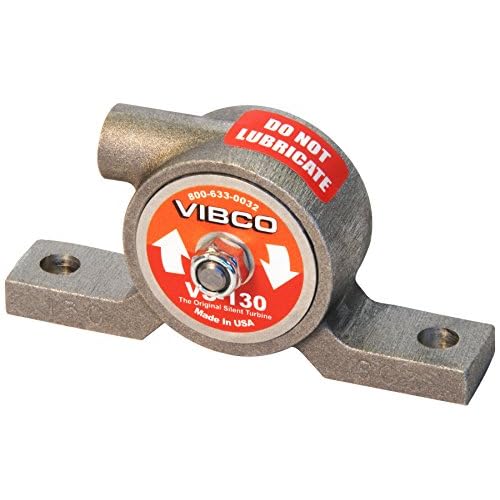 VS-130 Silent Pneumatic Turbine Vibrator, 75 lb. Force, 10500 VPM, 5.5 CFM, 80 psi, 4 Bolt Pattern