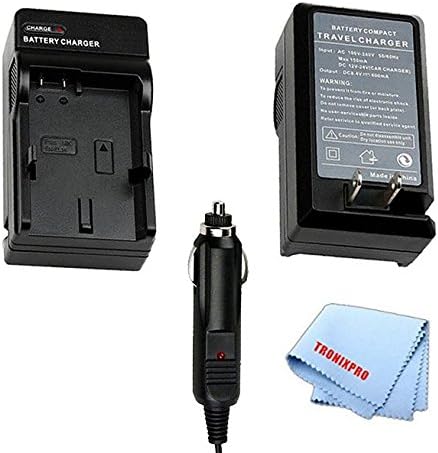 Car/Home Battery Charger for Panasonic DMW-BLF19 Battery for Lumix DMC-GH3, DMC-GH4 &More Camera + Tronixpro Microfiber Cloth