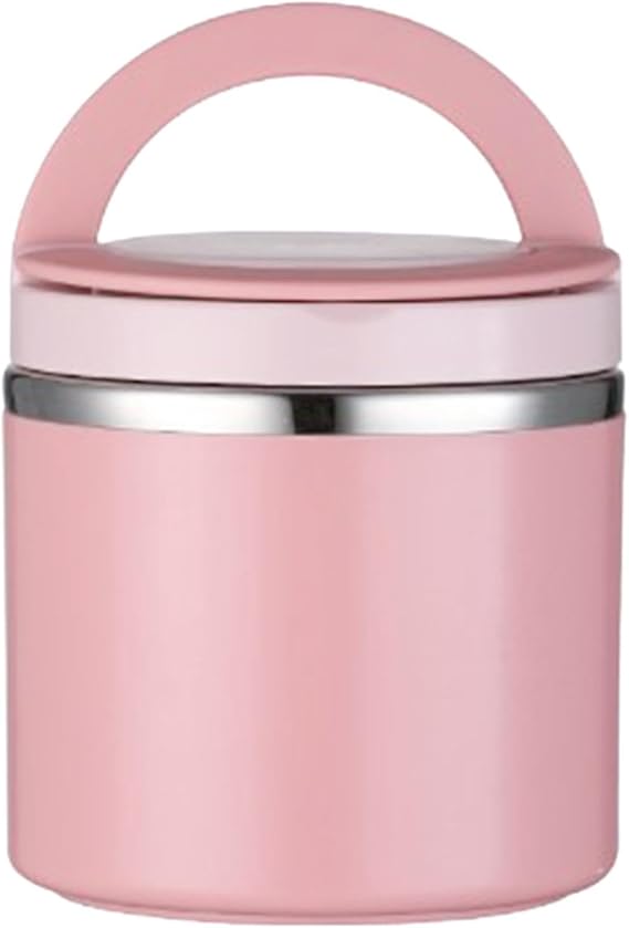 Food Flasks For Hot Food | 630ml Stainless Steel Thermal Lunch Box | Reusable Insulated Foods Container Soup Flask With Handles | Double Walled Vacuum Leakproof Jar For School Picnic Travel