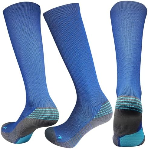 3 Pairs Compression Socks Men Women 20-30 mmHg Knee-High Support Athletic Socks for Sport, Travel, Leg Discomfort