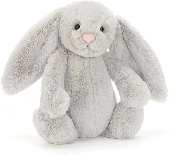 Jellycat Bashful Silver Bunny Medium - L: 9 cm x l: 12 cm x h: 31 cm