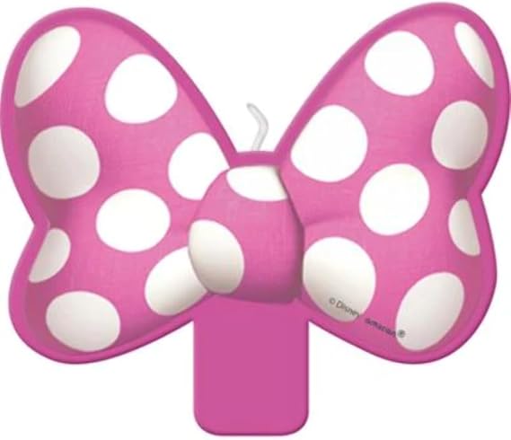 Minnie Mouse Forever Pink Birthday Candle - 4" x 3.37", 1 Piece - Cake Topper for Kids' Celebrations