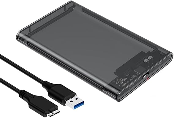 2.5 Inch Portable Solid State Drive Box Transforent Mobile Hard Drive Case USB 2.0 USB 3.0 External Hard Disk Drive Box USB3.1 Type C for MacBook PC