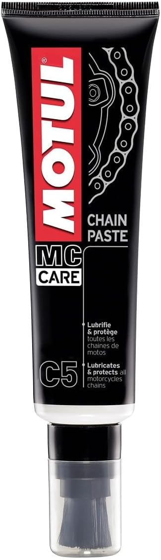 Motul C5 Chain Paste Motorcycle Chain Lube with Brush Applicator for O-Ring, X-Ring & Z-Ring Chains, Long-Lasting Protection 150ml