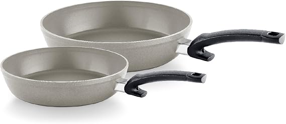 Fissler Ceratal Comfort 2-Piece Aluminium Frying Pan Set Ceramic Coated (24 + 28 cm) Ceramic Frying Pan Non-Stick - Induction Grey