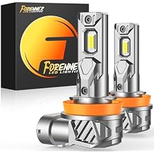 FORENNER Upgraded H11 Light Bulbs, 36000LM 1000% Ultra Brightness, 6500K Cool White H9 H8 H16 Driving Fog lights, 1:1 Mini Size, 10-Year Lifespan, Play-N-Plug, Pack of 2