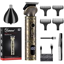 Hatteker Hair Clipper for Men Professional Zero Gapped Hair Beard Trimmer Grooming Kit Nose Trimmer T-Blade Hair Cut Clipper Set for Men