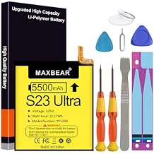 Galaxy S23 Ultra Battery, Upgraded 5500mAh 3.85V Li-Polymer Replacement Battery EB-BS918ABY Compatible with Galaxy S23 Ultra SM-S918U SM-S918U1 SM-S918B/DS S23 Ultra with Repair Tool Kit