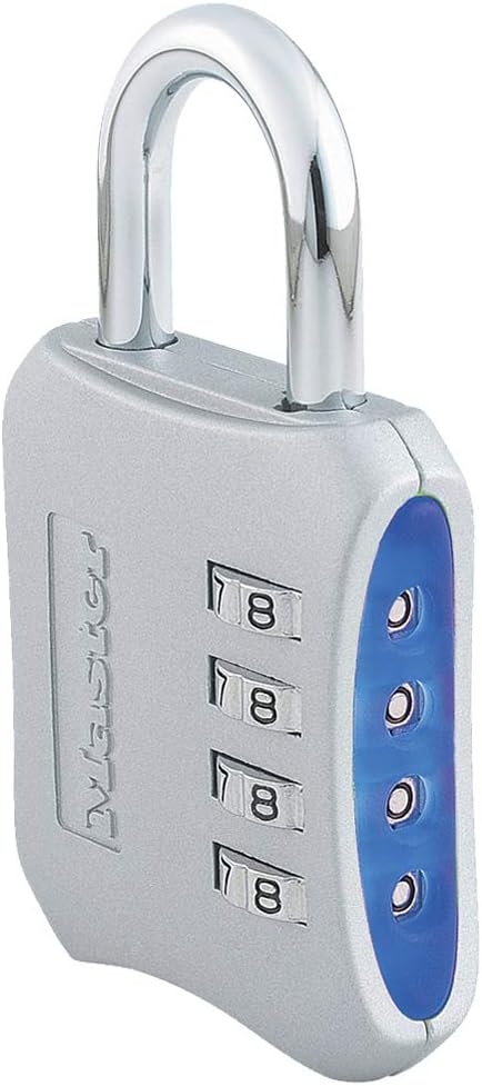 Master Lock Indoor Resettable Combination Locker Lock, 4-Digit Combo Lock for Gym and School Lockers, Colors May Vary, 653D